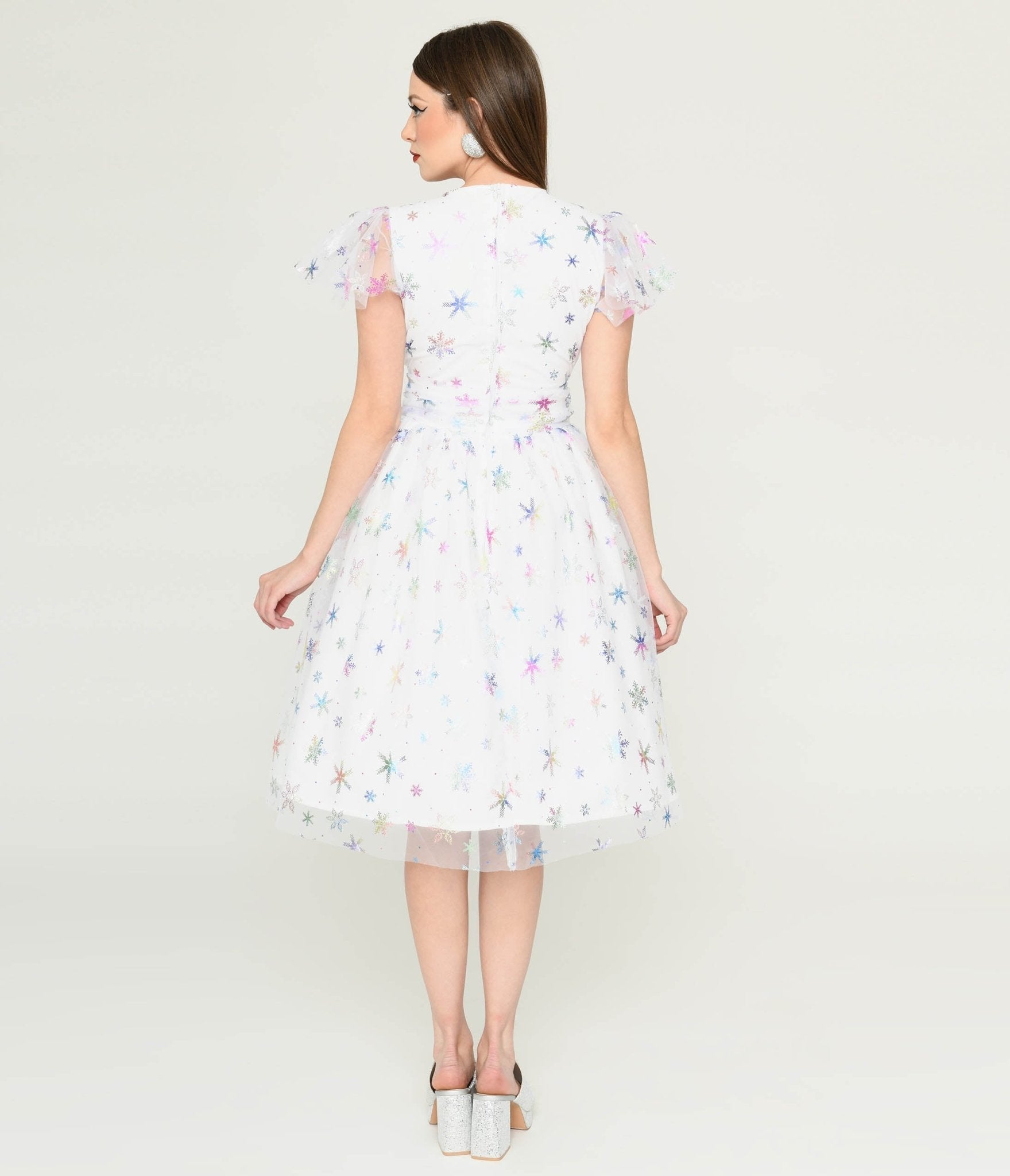  Magnolia Place White & Sparkle Snowflake Midori Dress