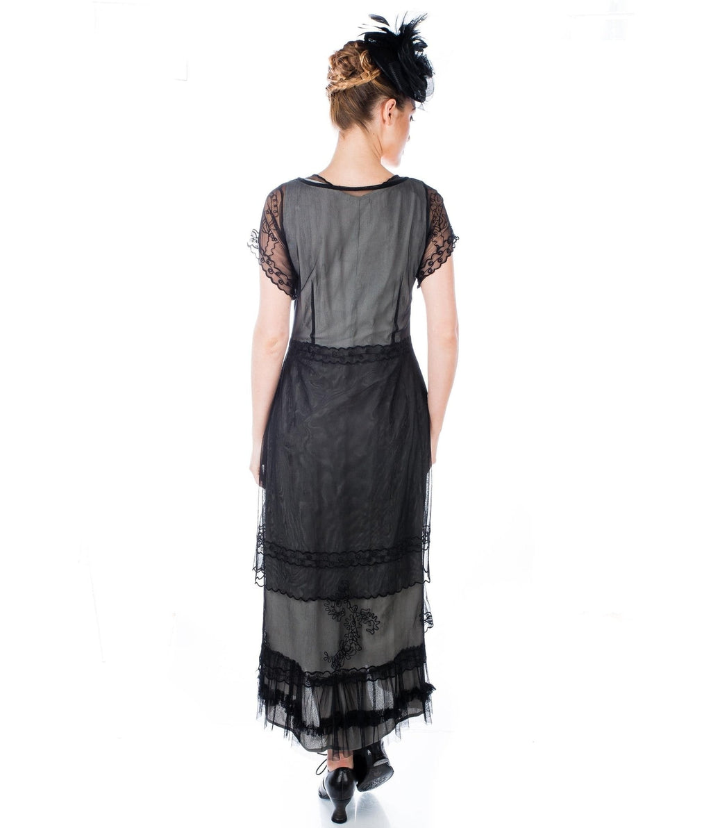  Nataya 1920s Style Black Flapper Dress