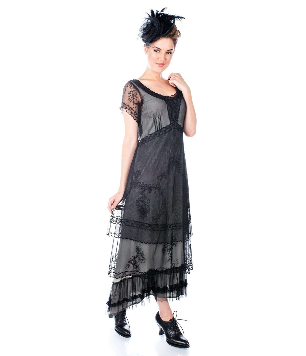  Nataya 1920s Style Black Flapper Dress