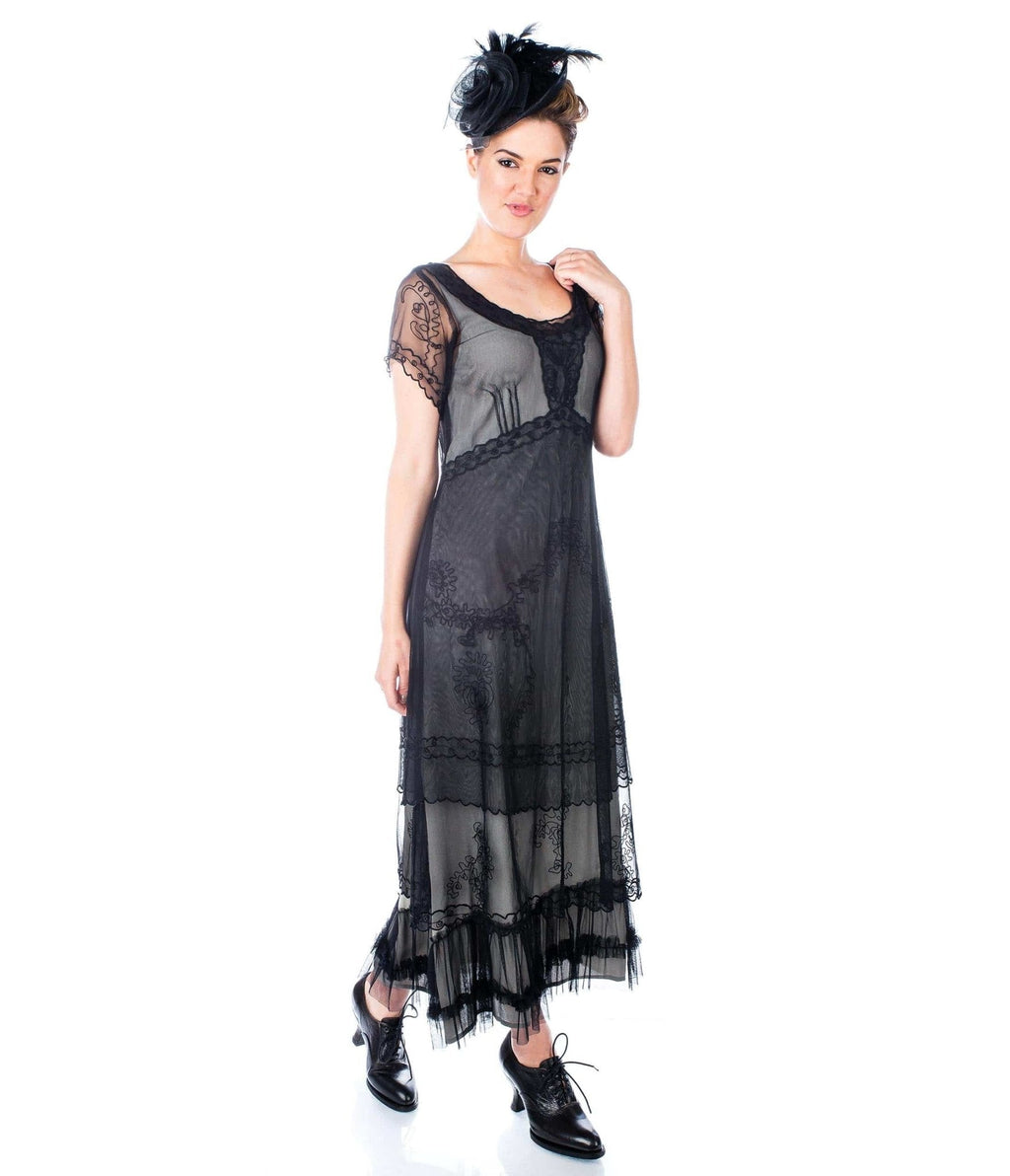  Nataya 1920s Style Black Flapper Dress