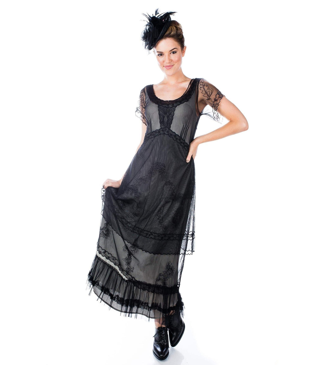  Nataya 1920s Style Black Flapper Dress