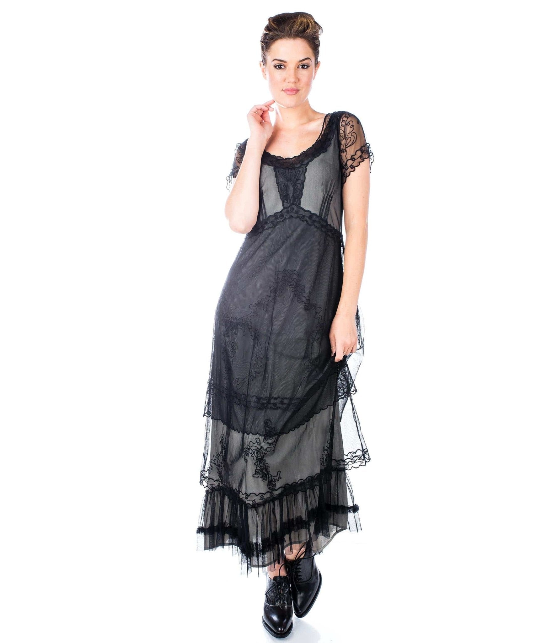 Nataya 1920s Style Black Flapper Dress