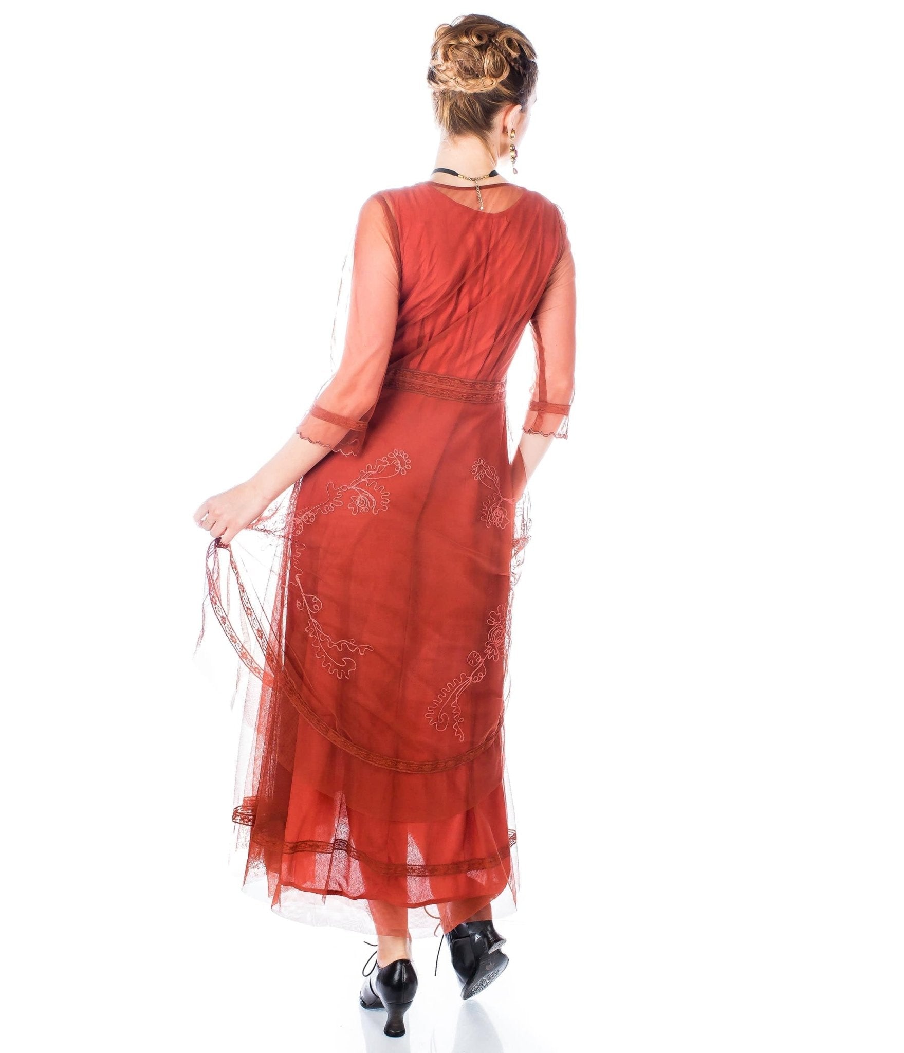  Nataya 1920s Style Paprika Flapper Dress