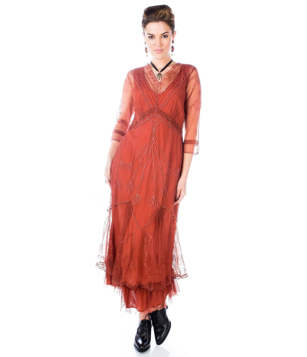  Nataya 1920s Style Paprika Flapper Dress