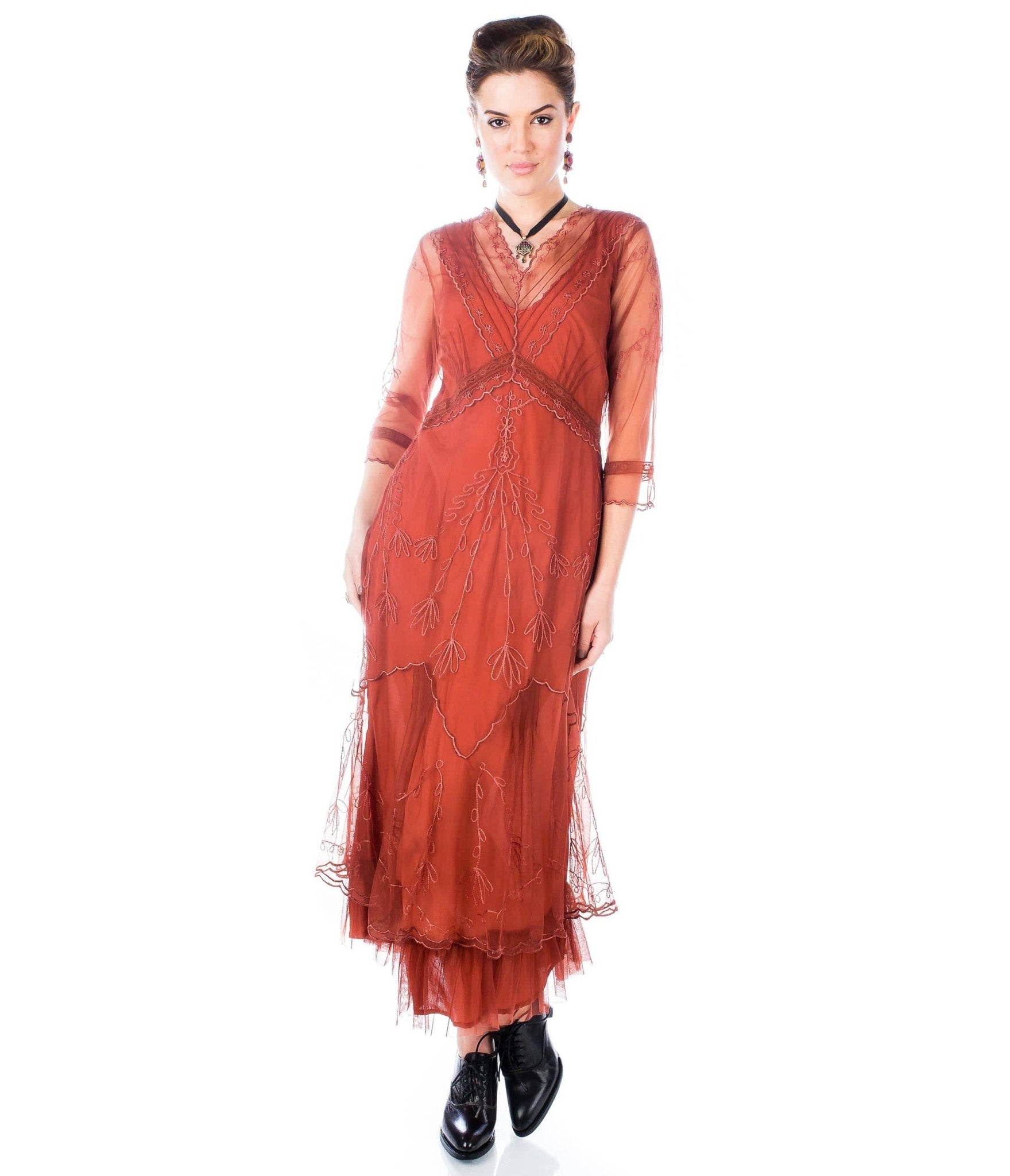  Nataya 1920s Style Paprika Flapper Dress