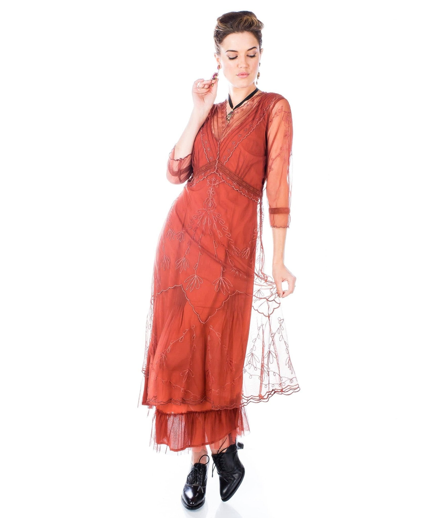  Nataya 1920s Style Paprika Flapper Dress