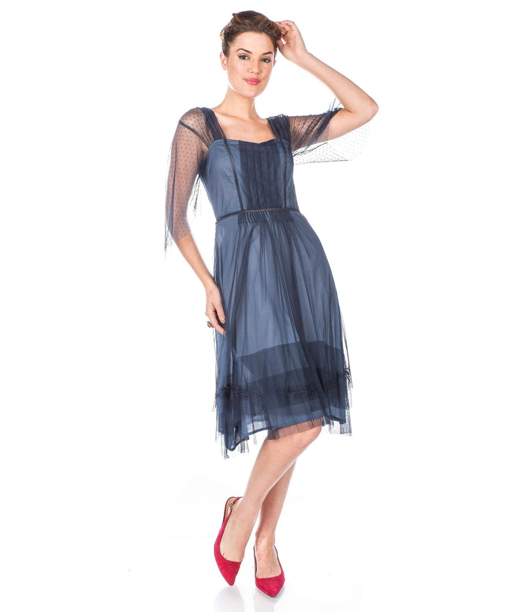  Nataya Indigo Vintage Style Flapper Dress