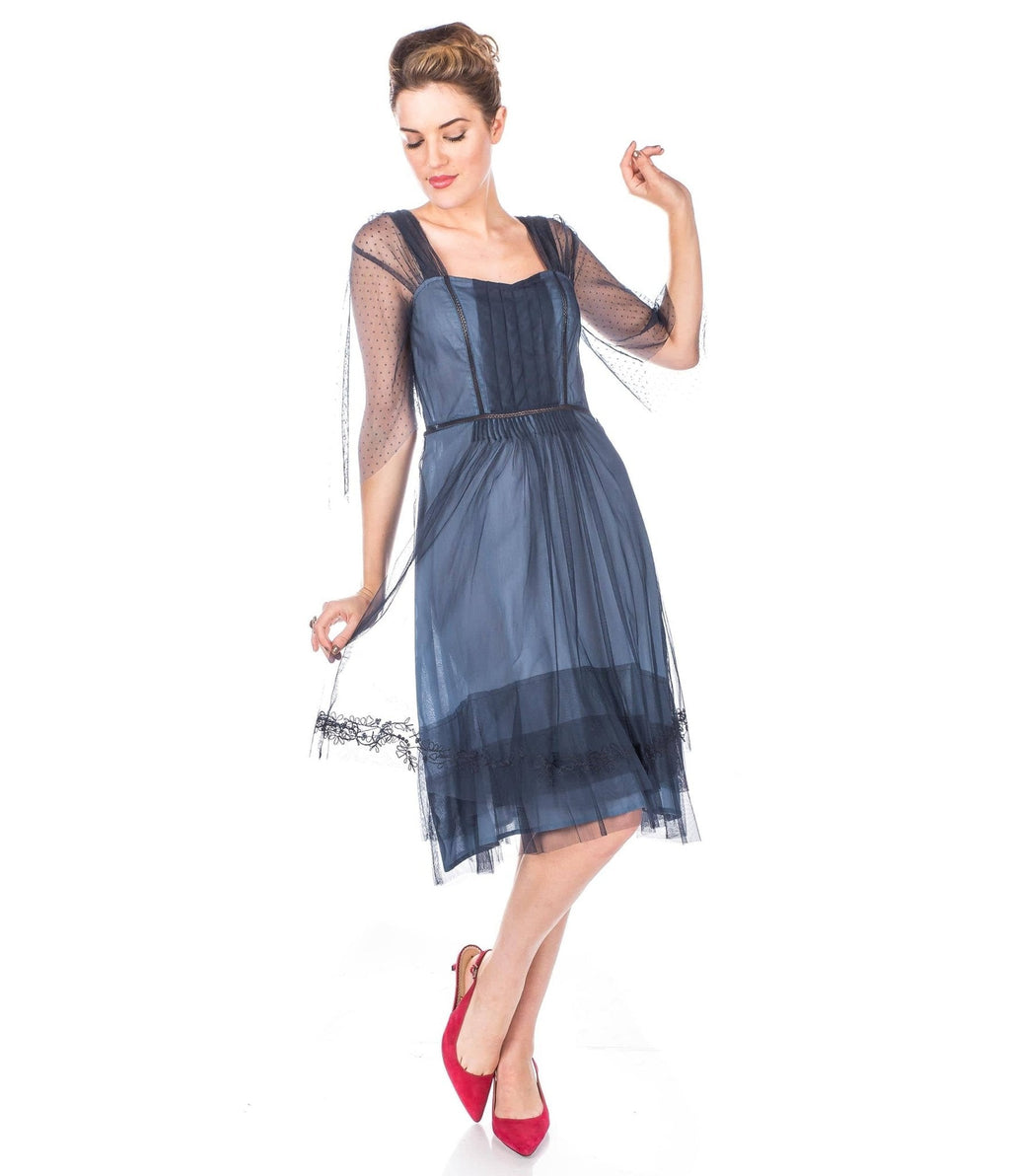  Nataya Indigo Vintage Style Flapper Dress