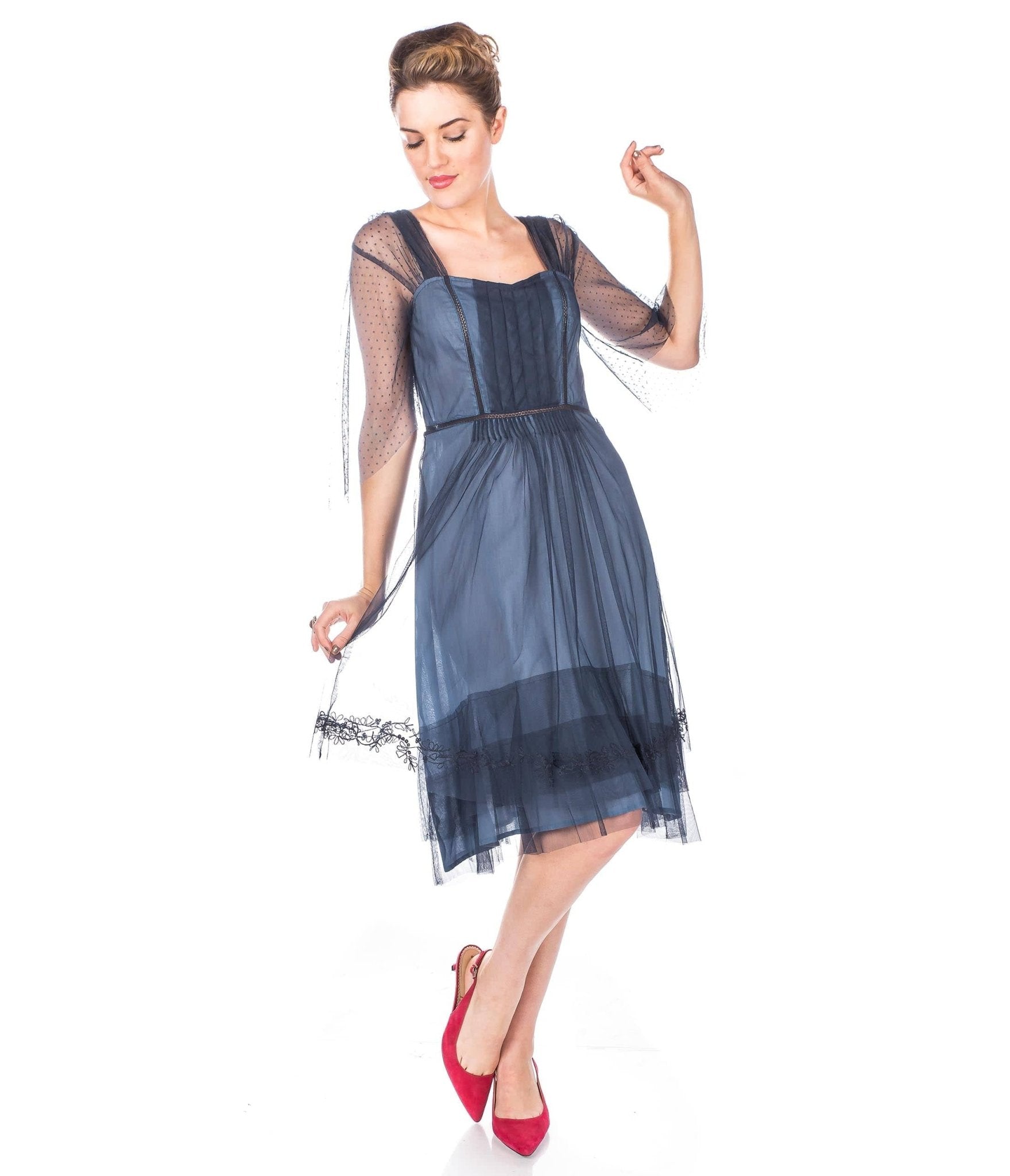  Nataya Indigo Vintage Style Flapper Dress