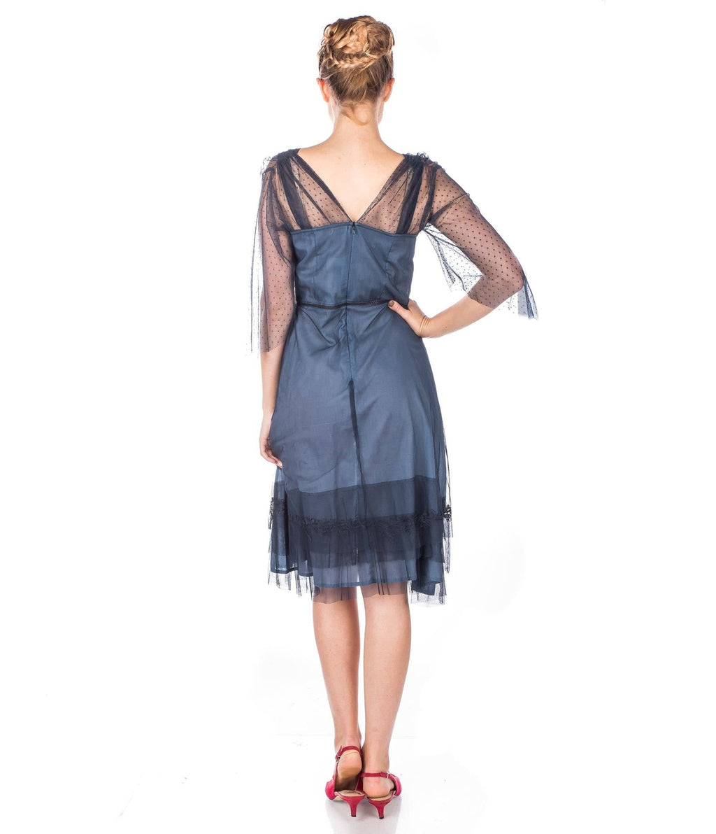  Nataya Indigo Vintage Style Flapper Dress