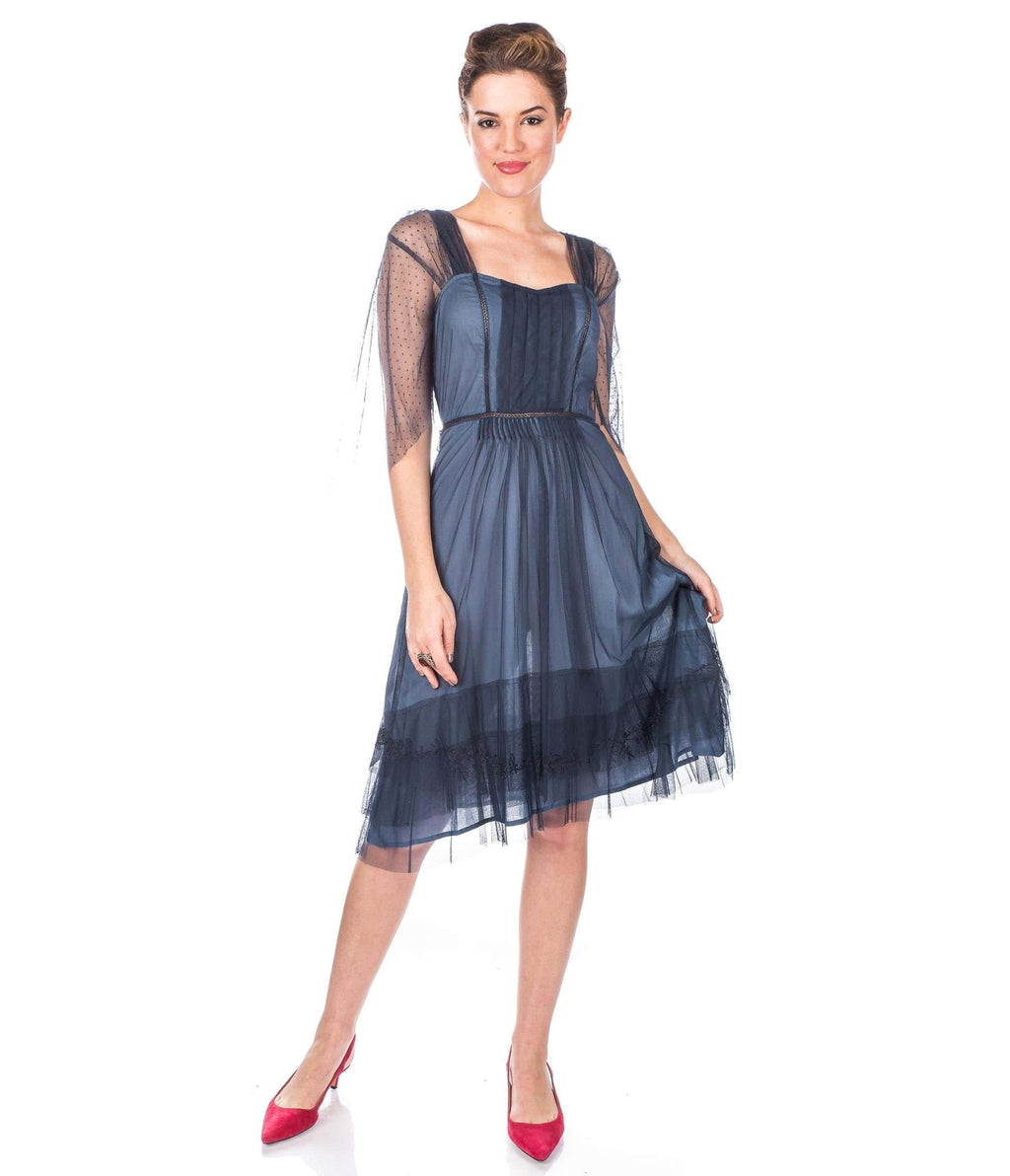  Nataya Indigo Vintage Style Flapper Dress