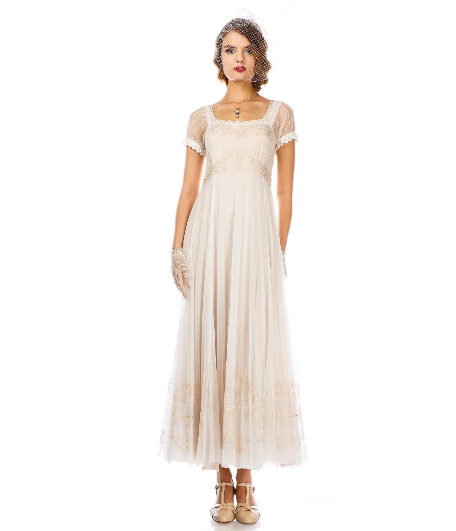  Nataya Ivory Vintage Style Regency Wedding Dress