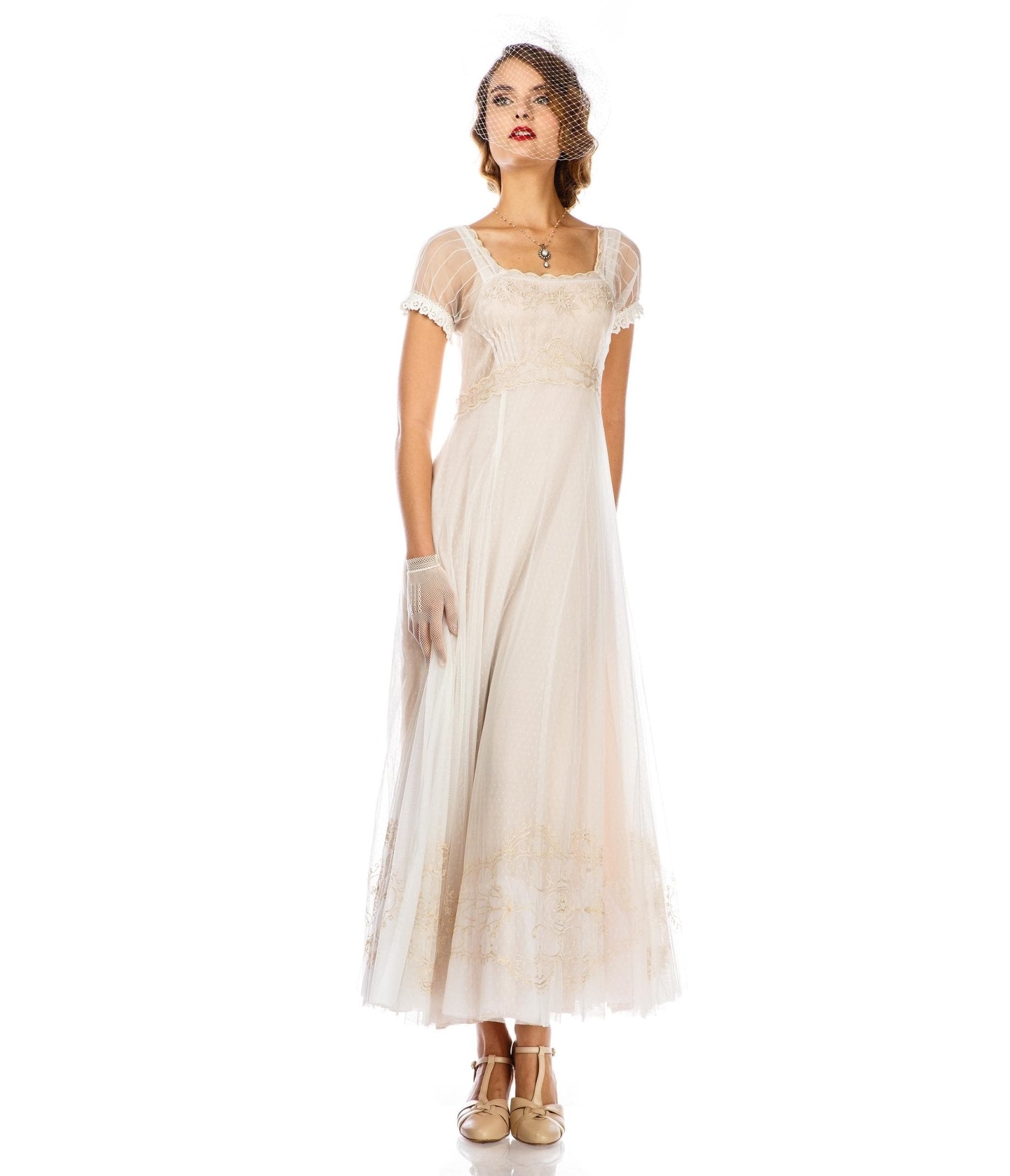  Nataya Ivory Vintage Style Regency Wedding Dress