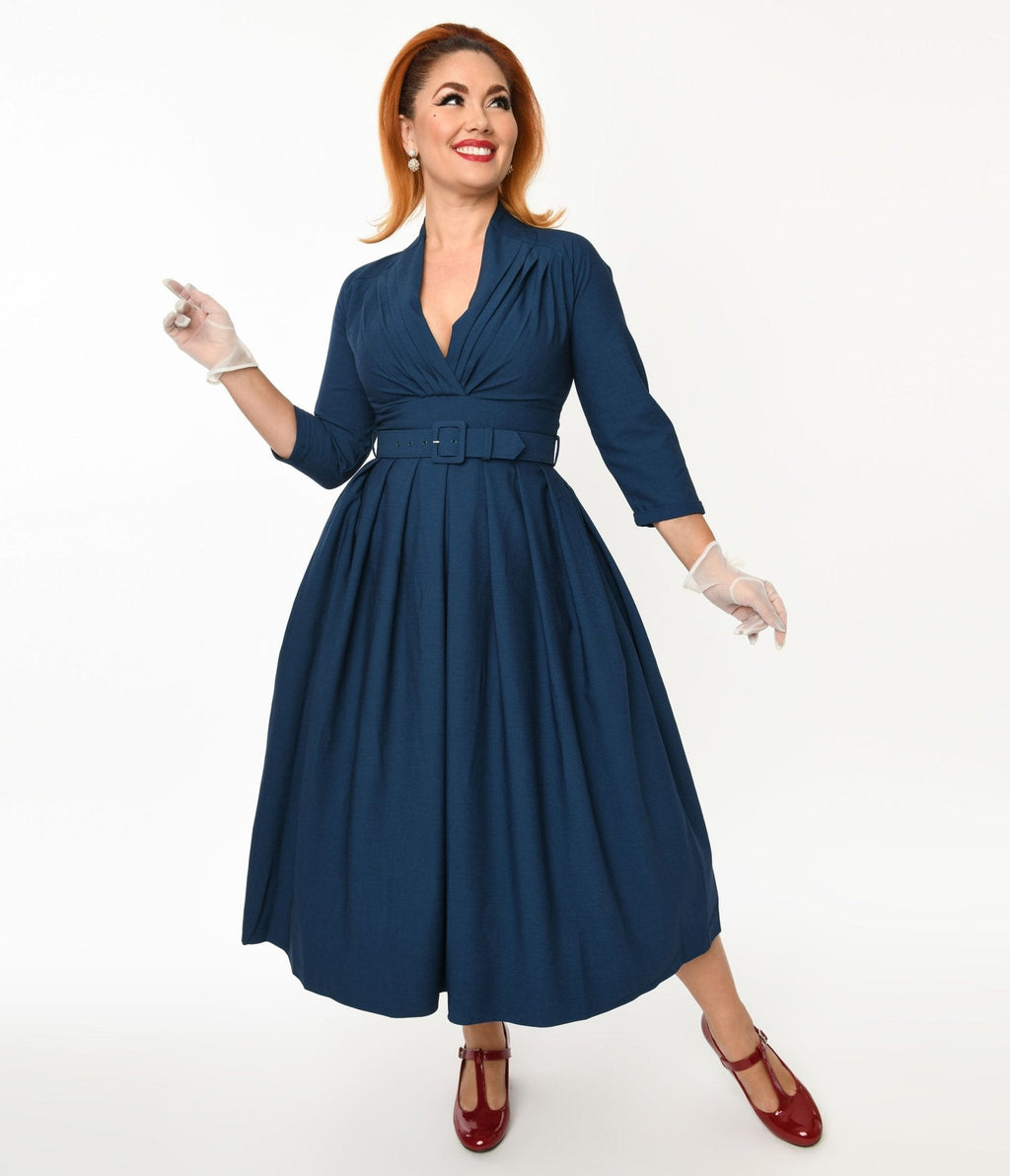  Navy Catherine Midi Dress
