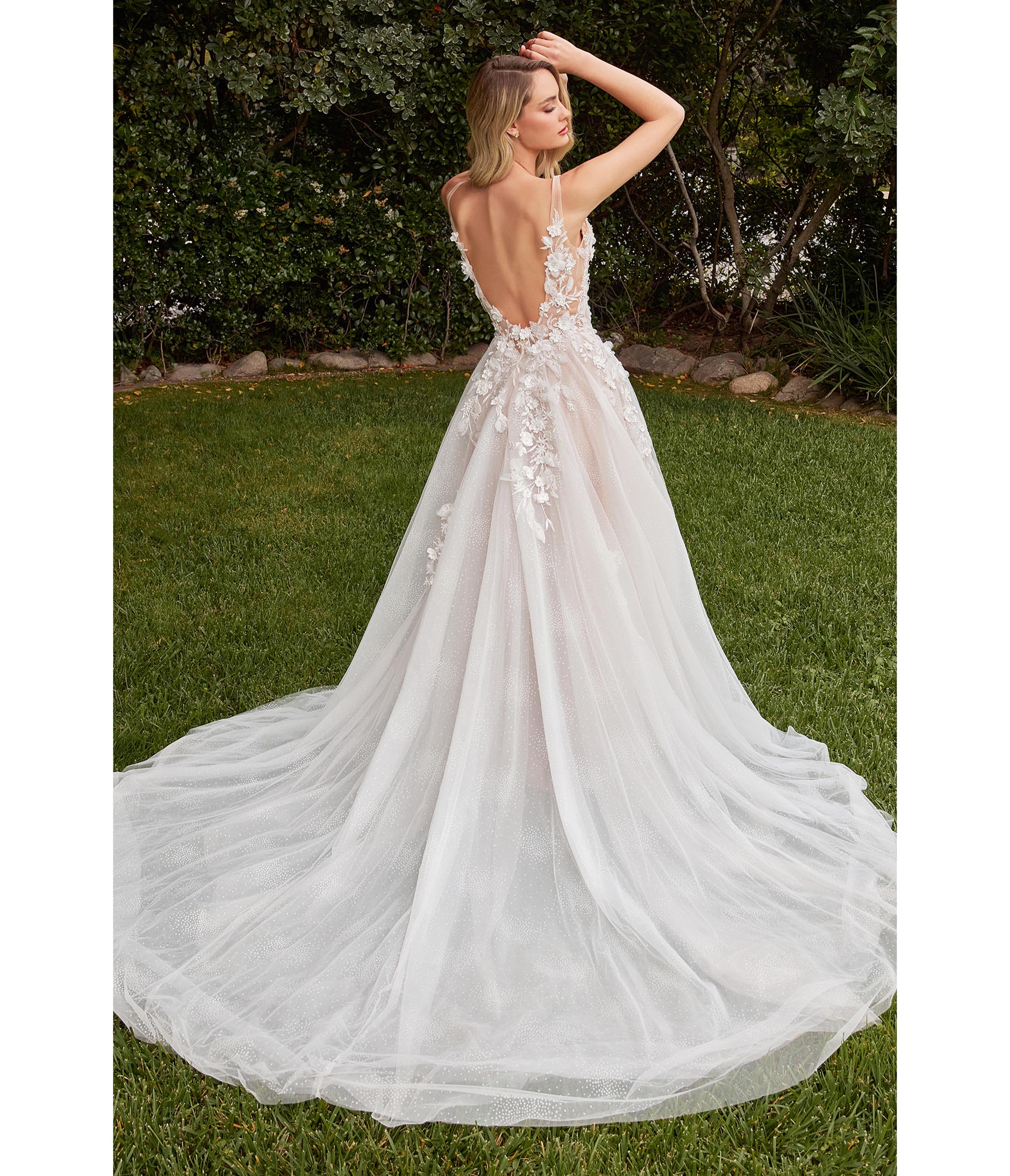  Cinderella Divine Off White Floral Lace Wedding Ball Gown
