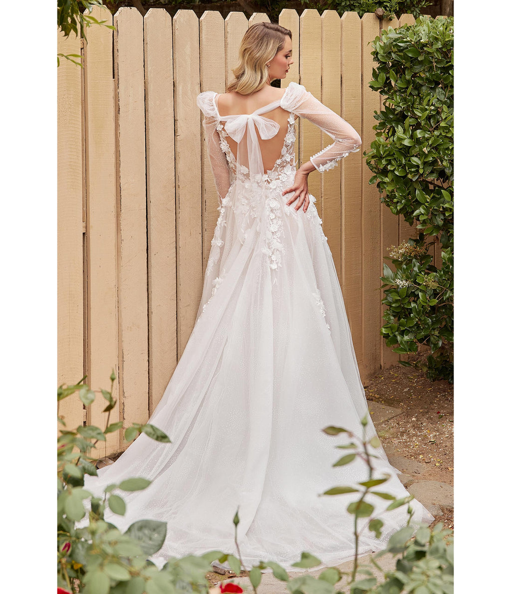  Cinderella Divine Off White Floral Lace Wedding Ball Gown