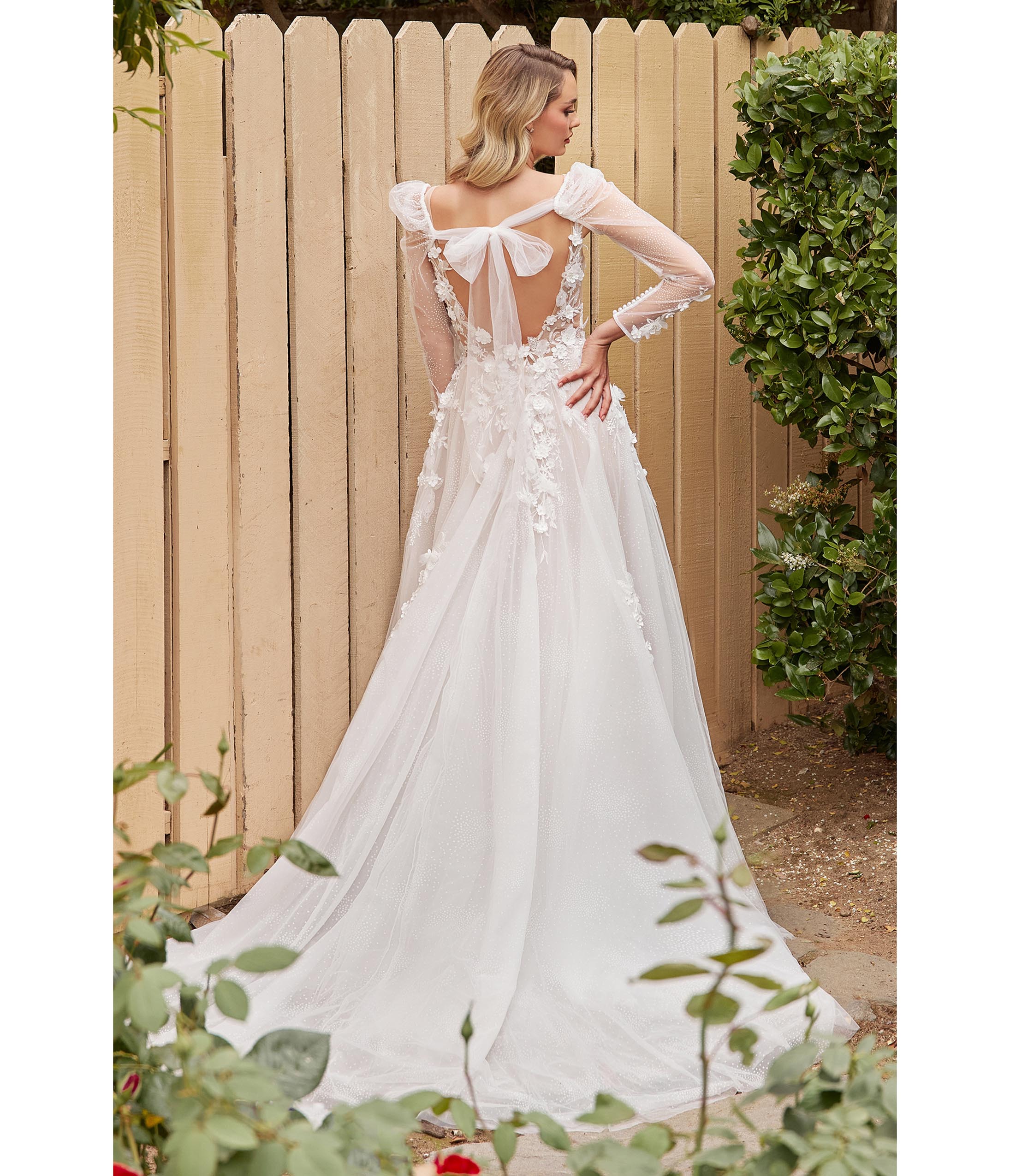  Cinderella Divine Off White Floral Lace Wedding Ball Gown