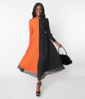  Orange & Black Daughter Of Salem Maxi Dress