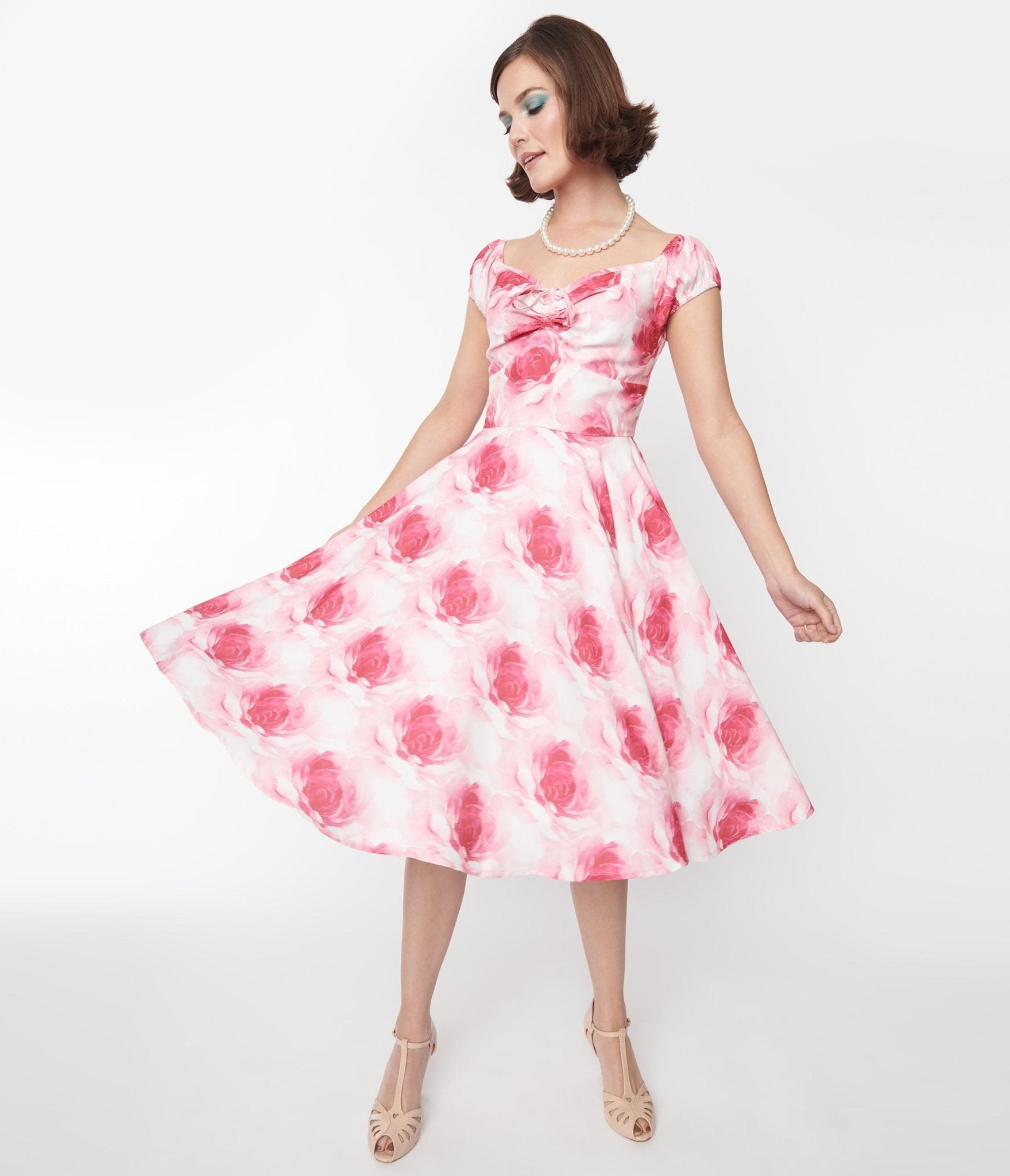  Pink Roses Sophia Swing Dress