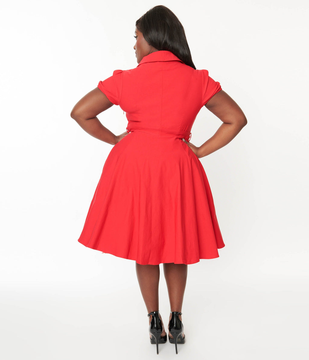  Plus Size Lady In Red Monroe Swing Dress