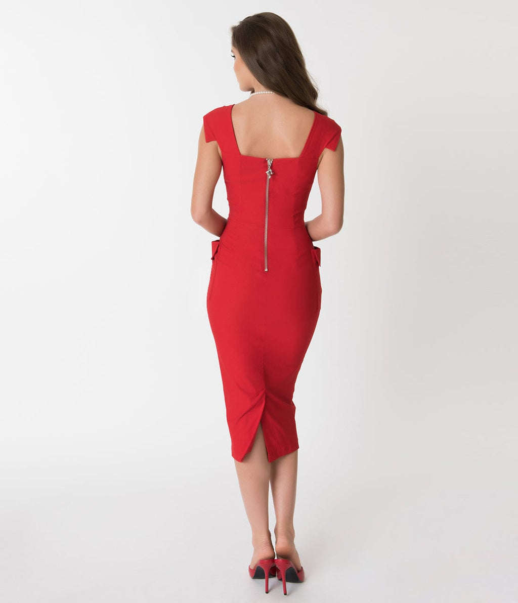  Preorder - Barbie X Unique Vintage Red Sheath Sensation Wiggle Dress