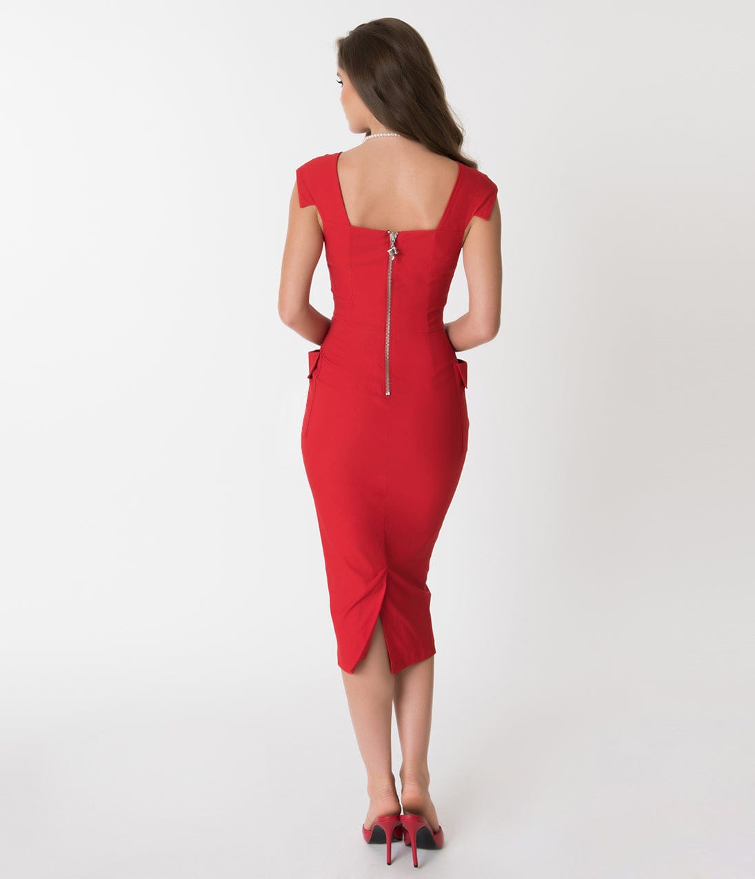  Preorder - Barbie X Unique Vintage Red Sheath Sensation Wiggle Dress