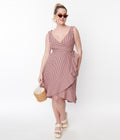  Red & White Gingham Wrap Dress