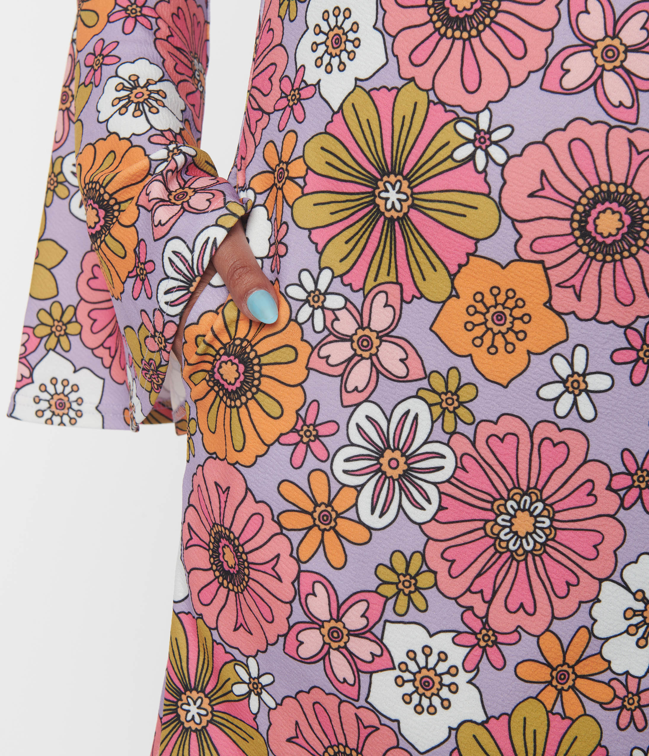  Smak Parlour Lavender Retro Blooms Mini Dress