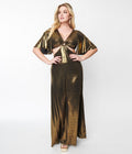  Smak Parlour Metallic Gold Knit Maxi Dress