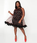  Smak Parlour Plus Size Black Mesh & Glitter Hearts Organza Dress