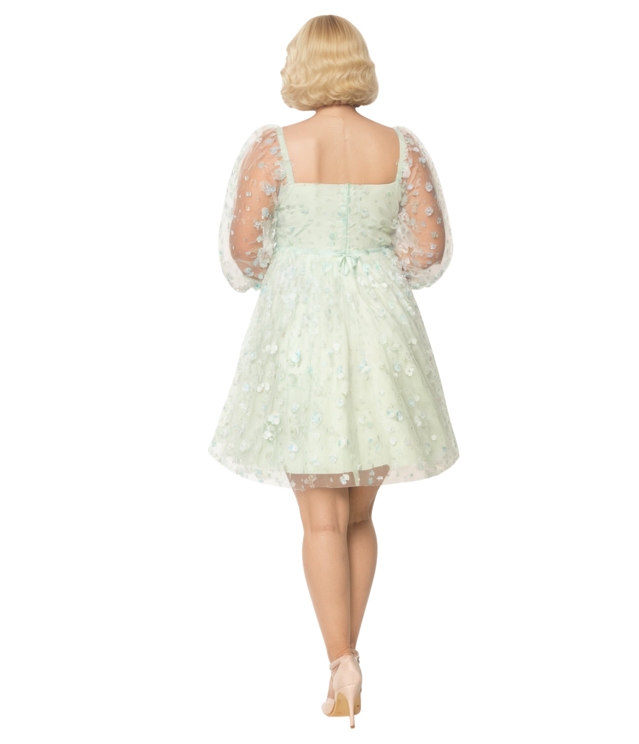  Smak Parlour Plus Size Mint Tulle & Babydoll Dress