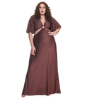  Smak Parlour Plus Size Shimmering Rose Pink & Black Knit Maxi Dress