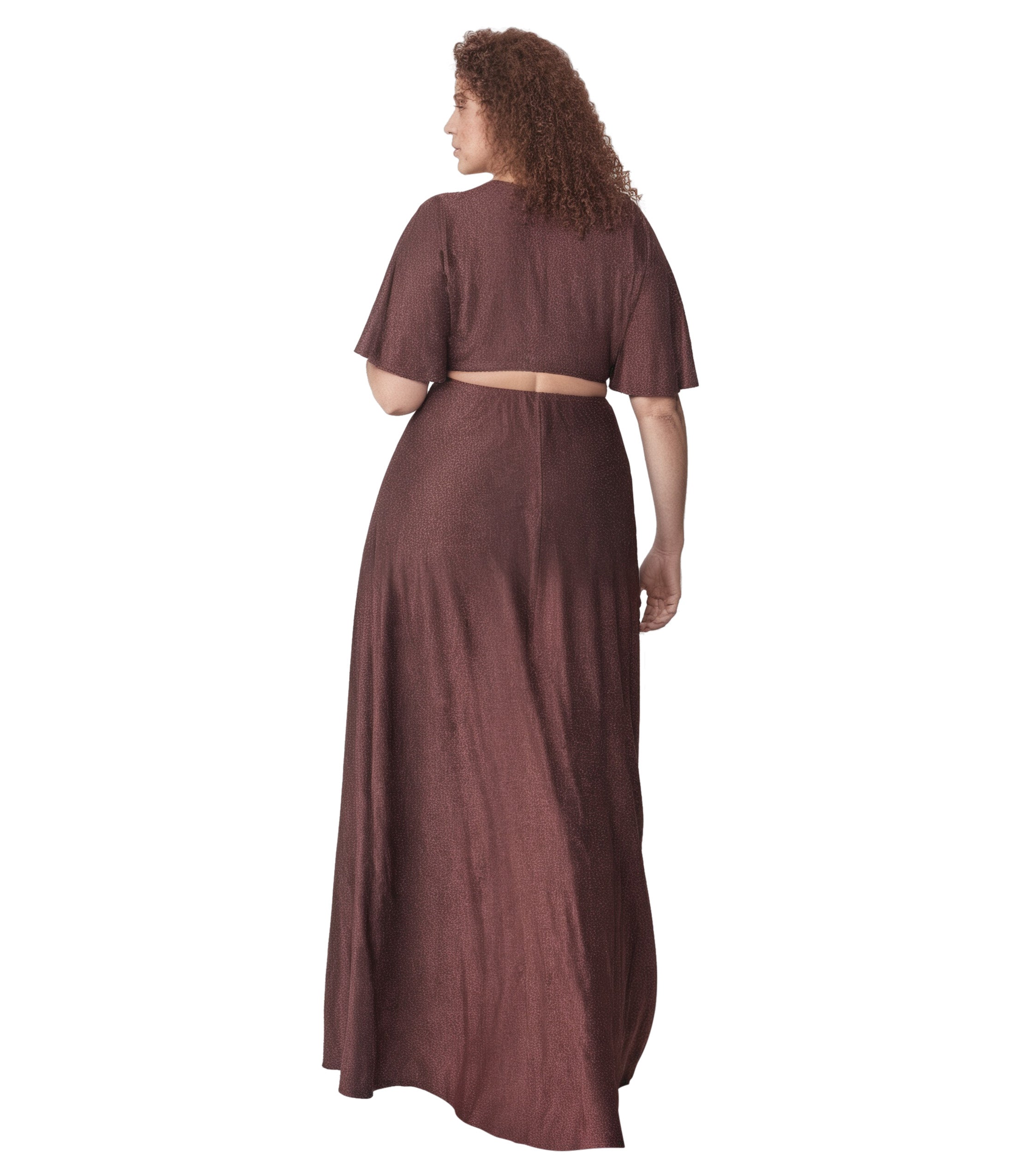  Smak Parlour Plus Size Shimmering Rose Pink & Black Knit Maxi Dress