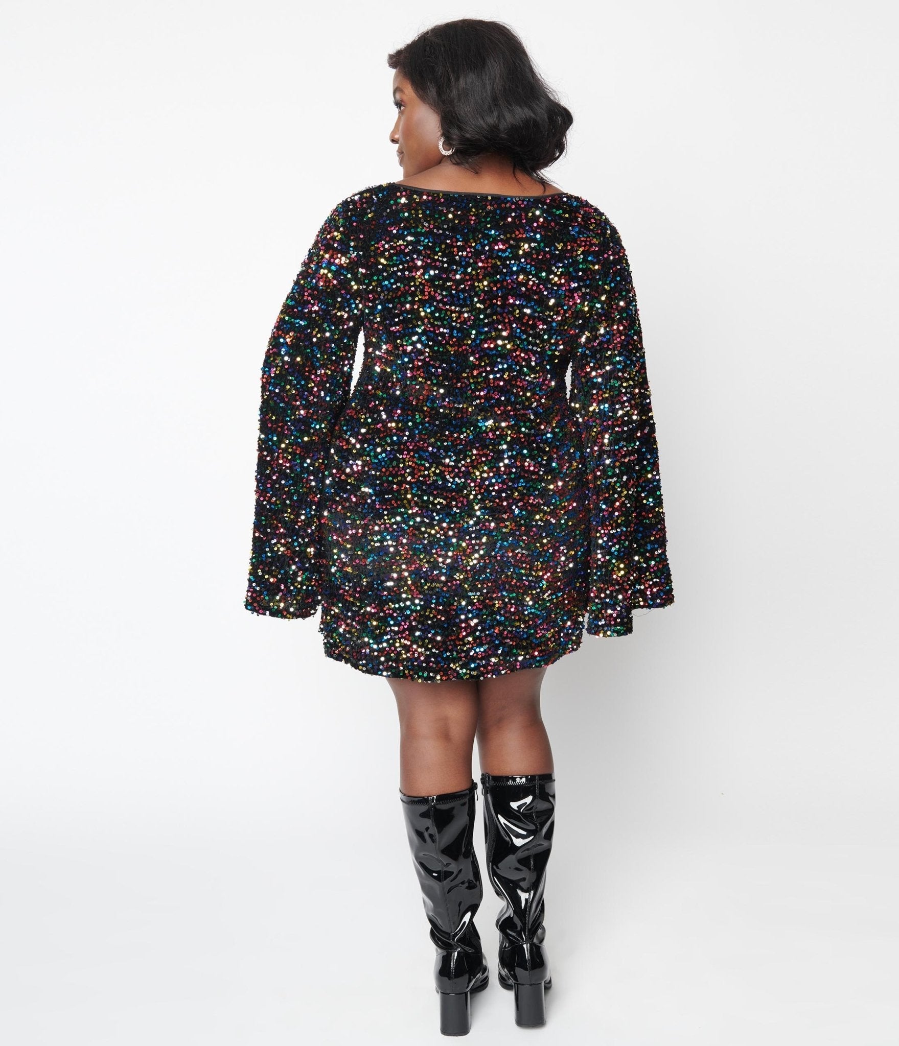  Smak Parlour Rainbow Sequin Downtown Scene Mini Dress