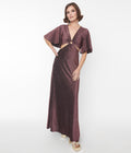  Smak Parlour Shimmering Rose Pink & Black Knit Maxi Dress