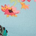  Teal & Multicolor Floral Swing Dress