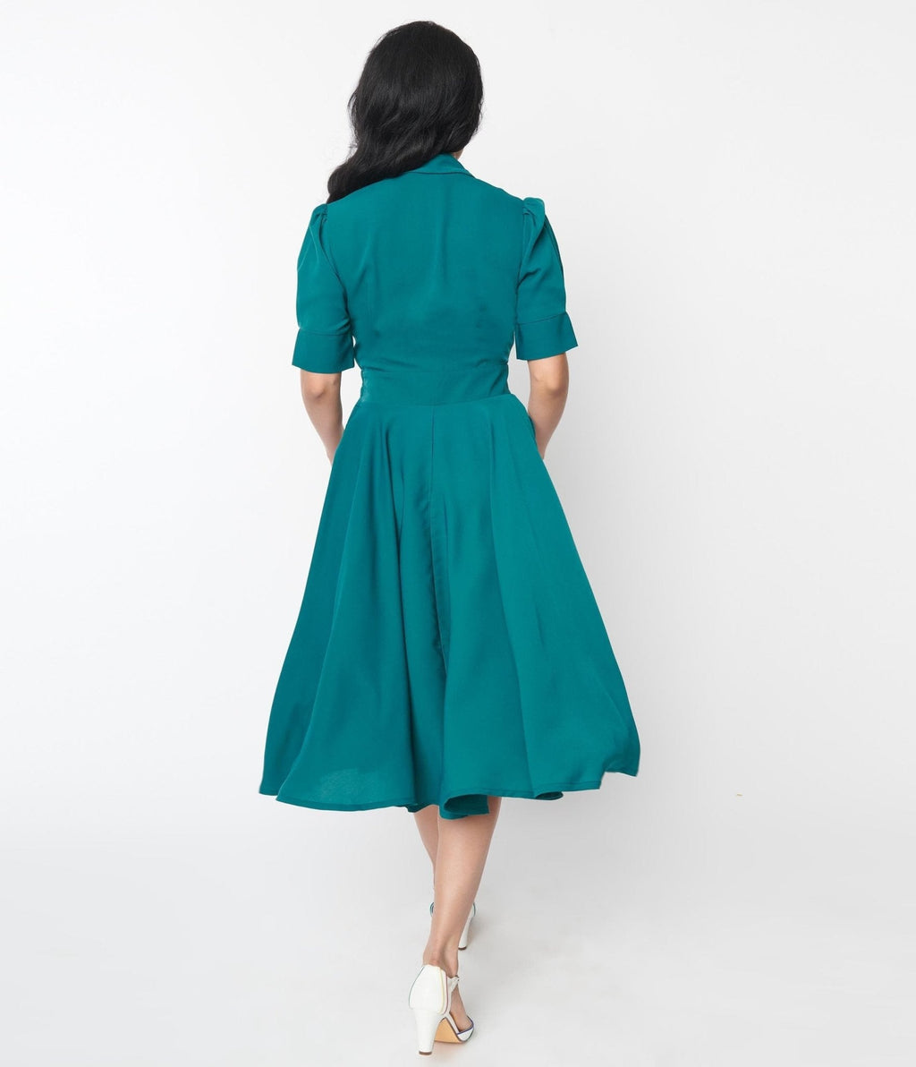  Teal Ruffle Hope Swing Dress