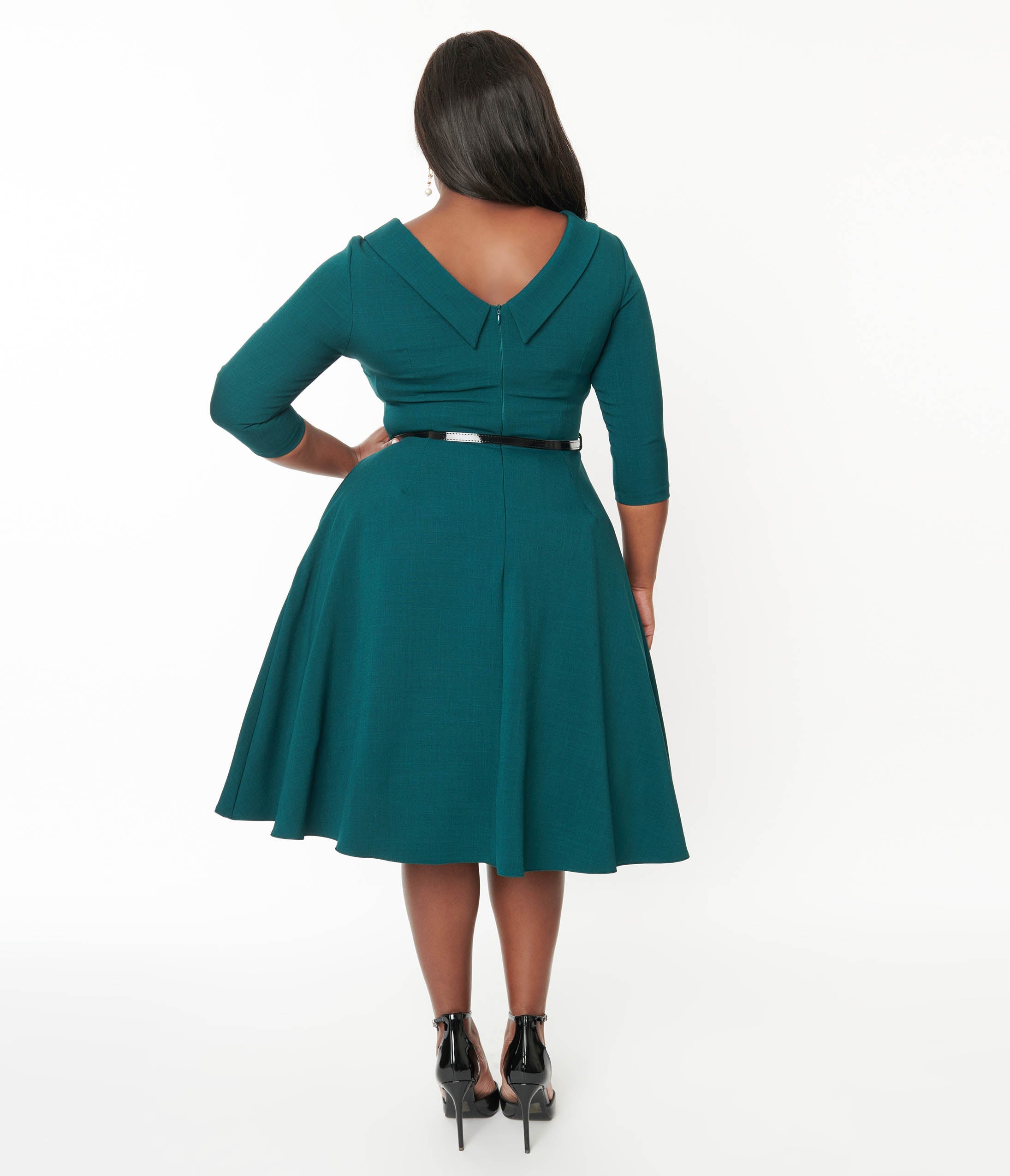  The Pretty Dress Company Forest Green Grace Fit & Flare Dress