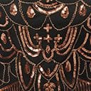  Unique Vintage 1920s Black & Bronze Sequin Sleeved Laure Flapper Dress