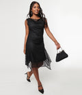  Unique Vintage 1920s Black Lace Hemingway Flapper Dress