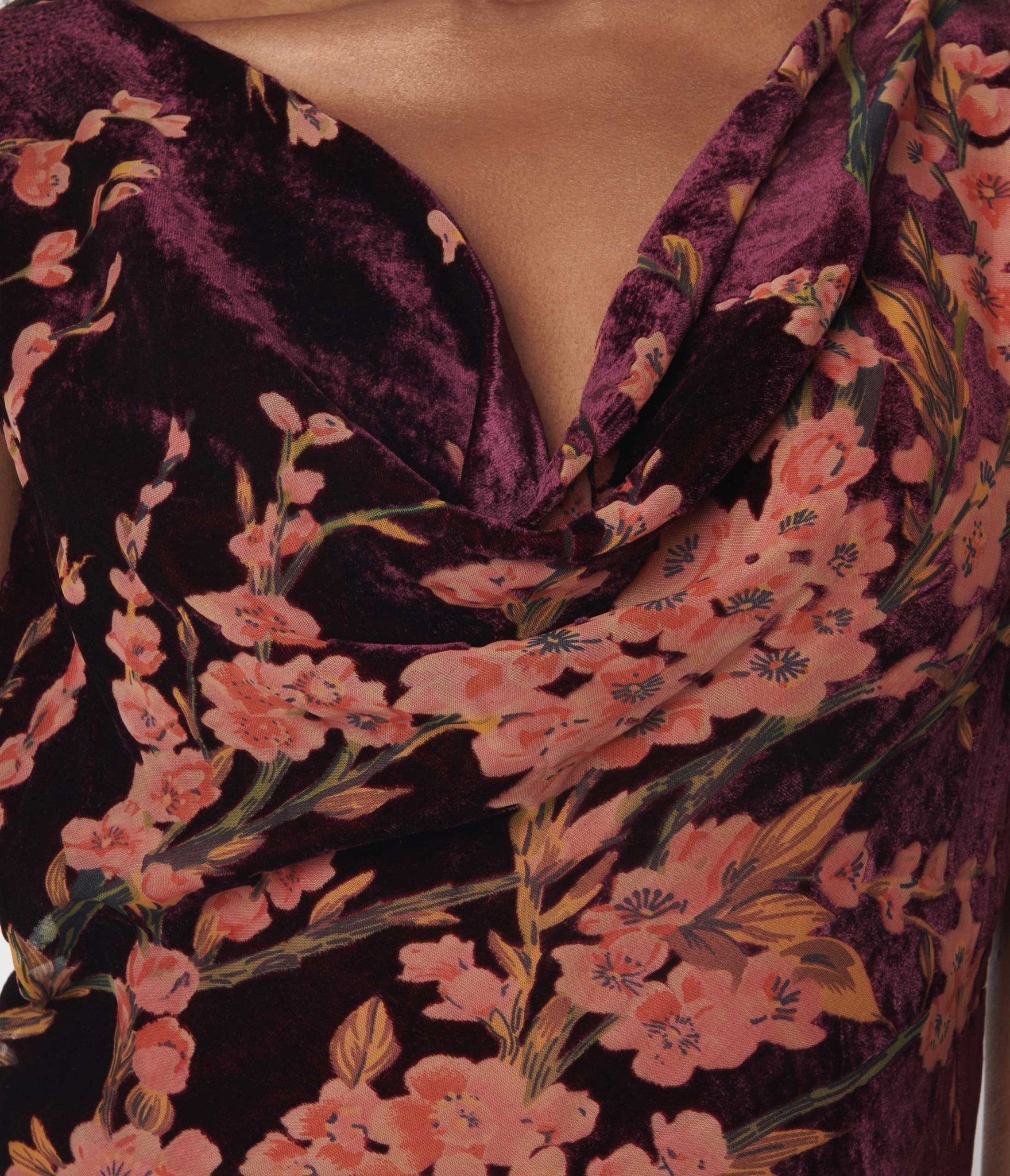  Unique Vintage 1920s Burgundy Velvet Floral Burnout Hemingway Flapper Dress