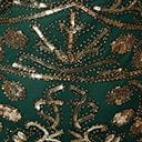  Unique Vintage 1920s Emerald & Gold Sequin Fringe Flapper Dress