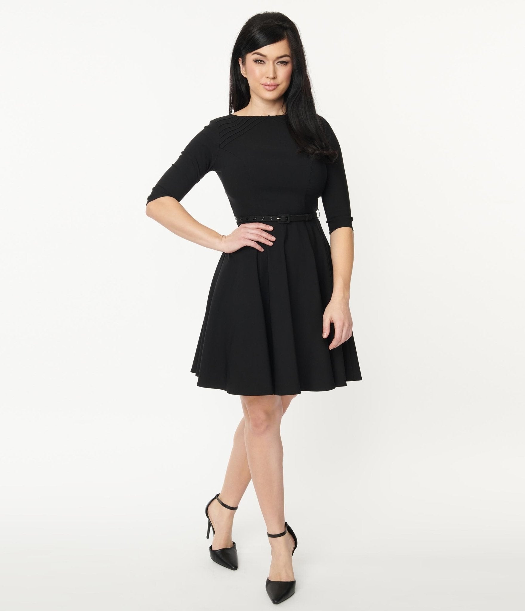  Unique Vintage Black Stephanie Fit & Flare Dress