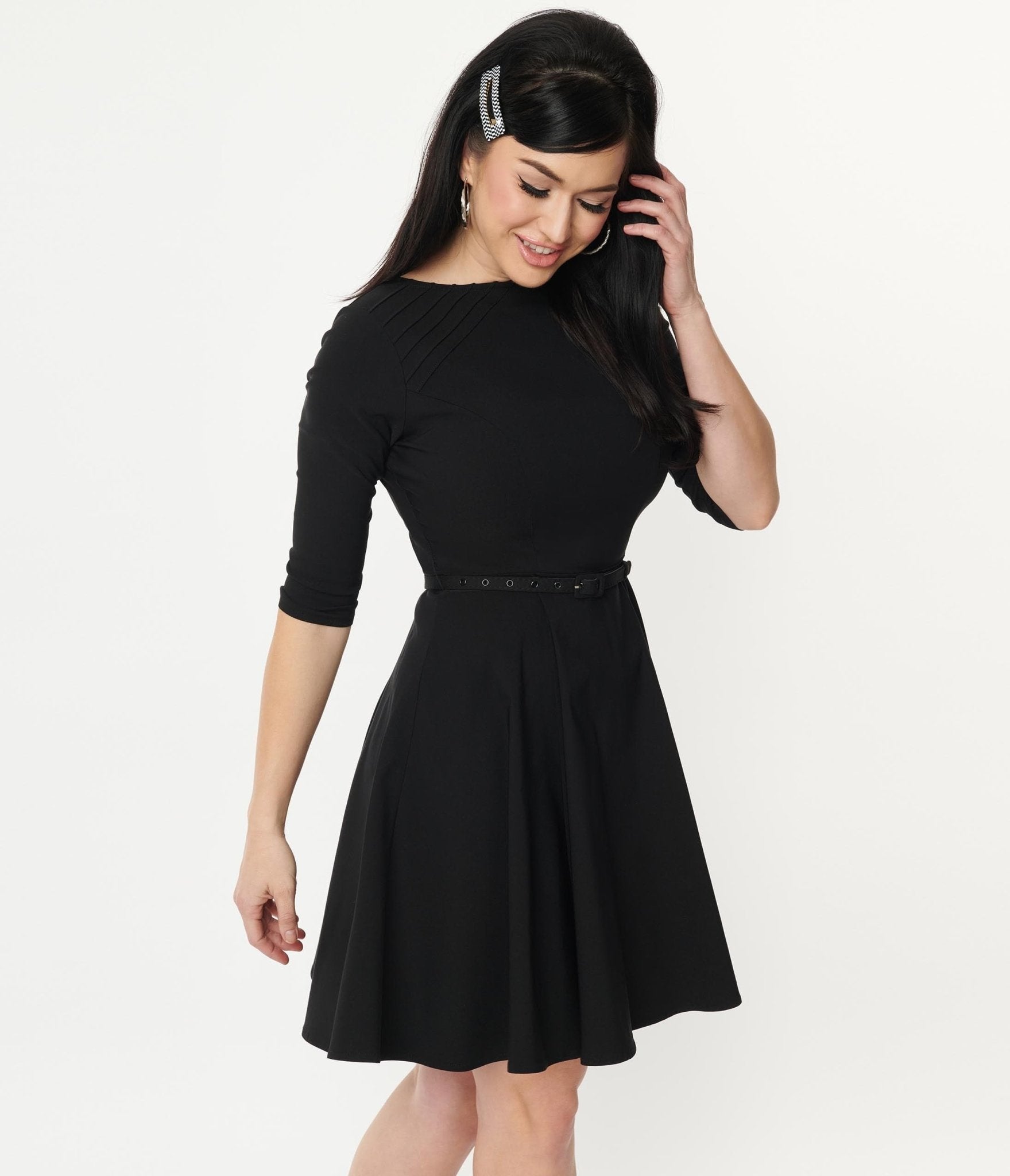  Unique Vintage Black Stephanie Fit & Flare Dress