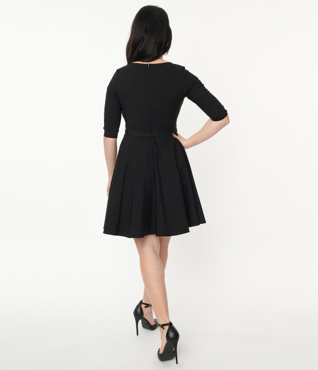  Unique Vintage Black Stephanie Fit & Flare Dress