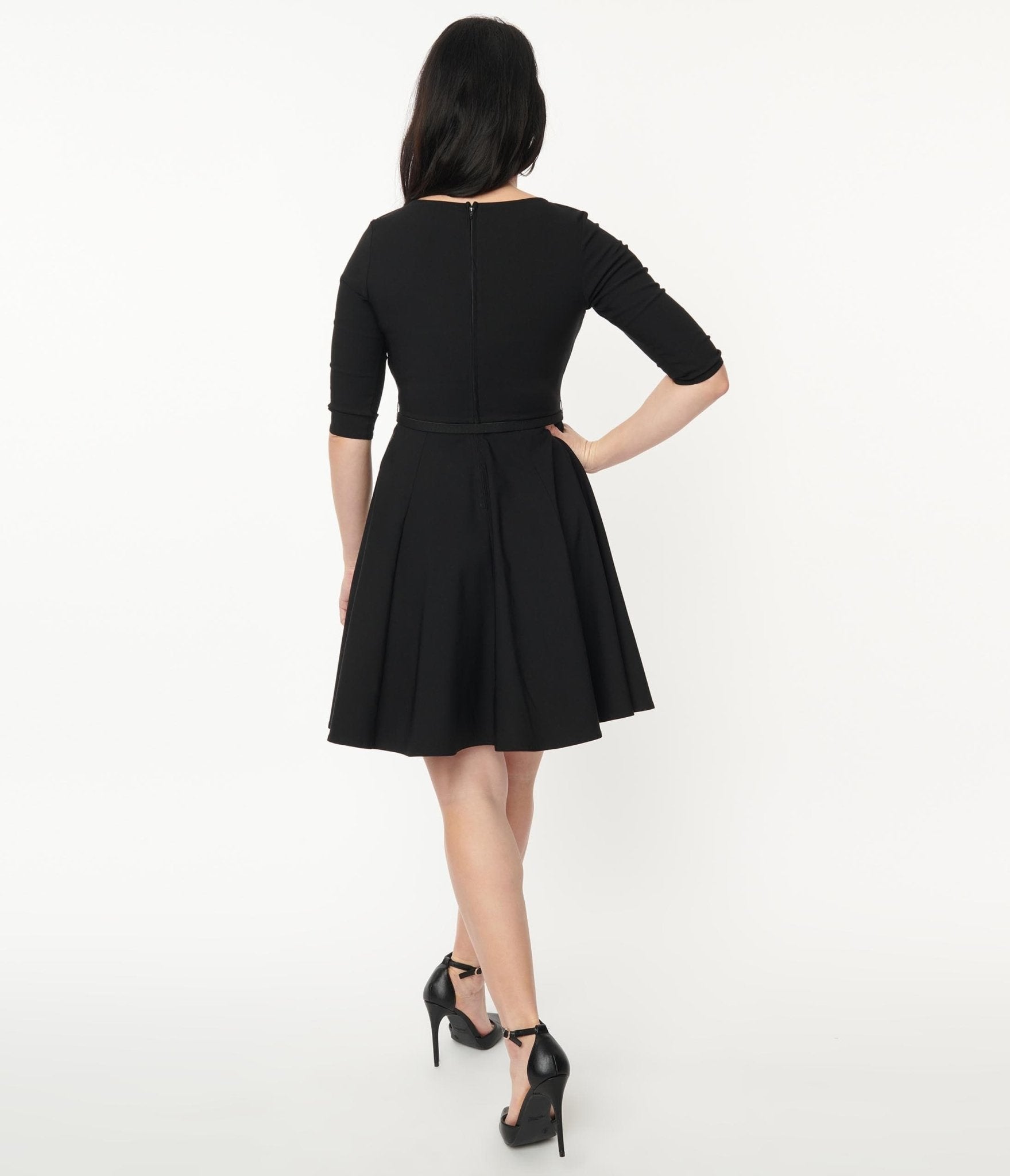  Unique Vintage Black Stephanie Fit & Flare Dress