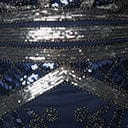  Unique Vintage Dark Blue & Silver Deco Sequin Flapper Dress