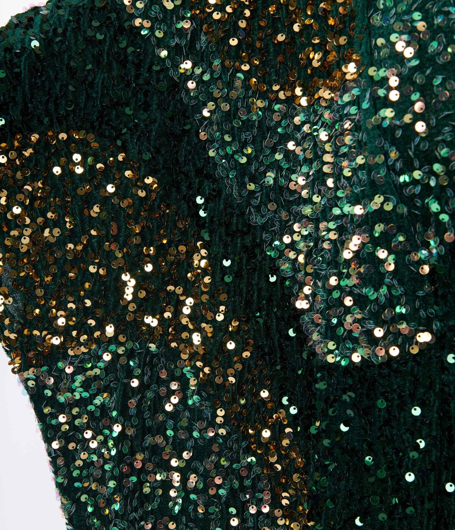  Unique Vintage Emerald & Gold Sequin Burton Caftan Dress