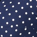  Unique Vintage Navy & White Pin Dot Contrast Button Swing Dress