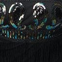  Unique Vintage Plus Size 1920s Black & Iridescent Sequin Sleeveless Flapper Dress